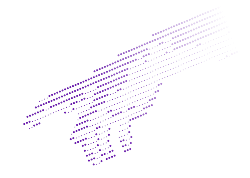 Paarse hand gemaakt van tekens